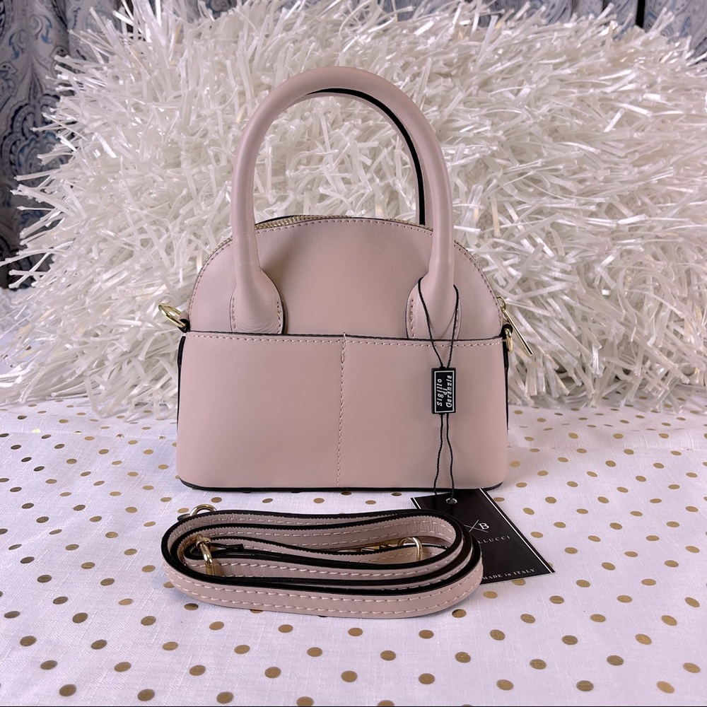 AB Asia Bellucci Beige Mini Leather Crossbody Handbag